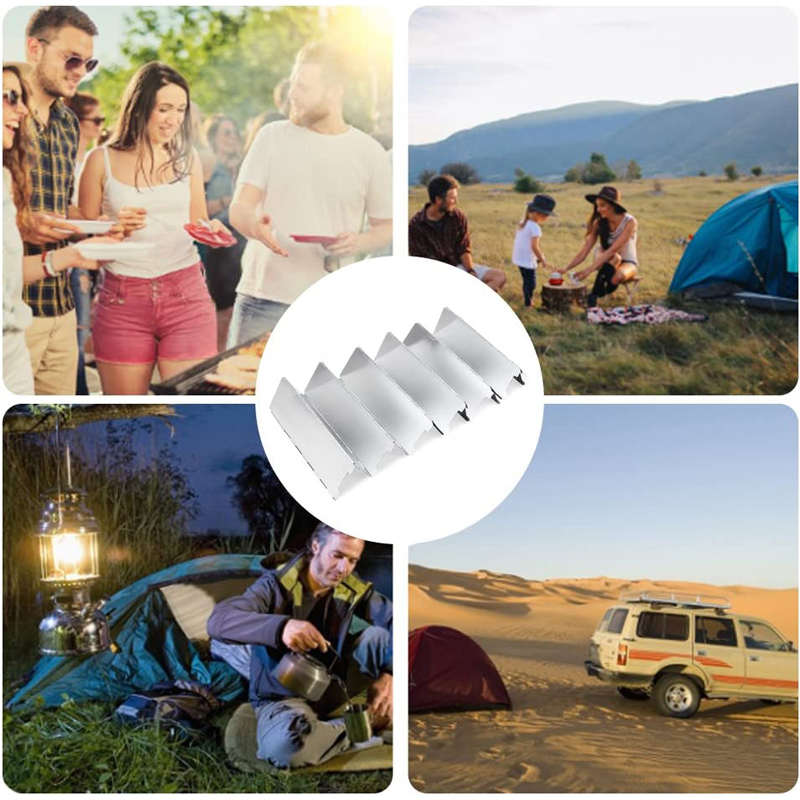 12 Plates Stove Windscreen Folding Aluminum with Storage Bag