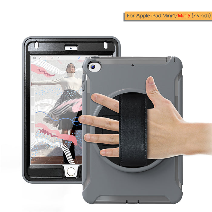 Spider Man 3-Layer Multi-Function Case Hand Strap Tablet Shell 7.9 inch For iPad Mini 4/5-Gray