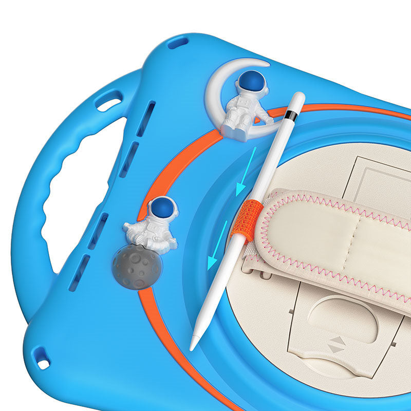 iPad Case Rugged Case with Handle Stand Shoulder Strap for iPad 10th 10.9 Inch 2022-LightBlue