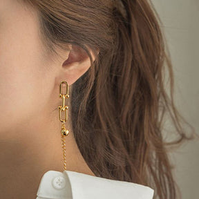 Asymmetry Earrings U Shape Pin Style Drop Detachable For Women Girls