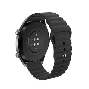 Wave Style Silicone Watch Band For Samsung Galaxy Watch 42/46mm Gear S3 Frontier/Classic(Black)