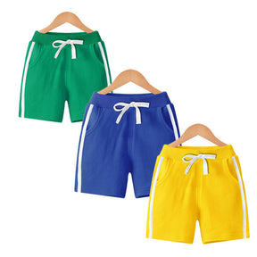 Kids 3 Pack 100% Cotton Sport Jogger Shorts Casual Elastic Pants-L