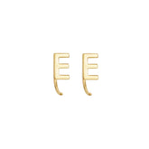 Alphabet Letter Earrings Personalized Initial Stud for Ladies Girls-E