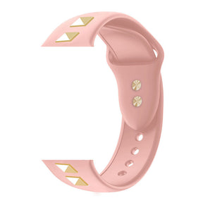 Soft Silicone Punk Rivet Style Watch Band for iWatch Series6/5/4/3/2/1/SE-Pink