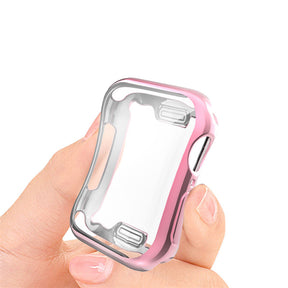 TPU All Around Screen Protective Cover for iWatch SE/6/5/4/3/2/1-Pink