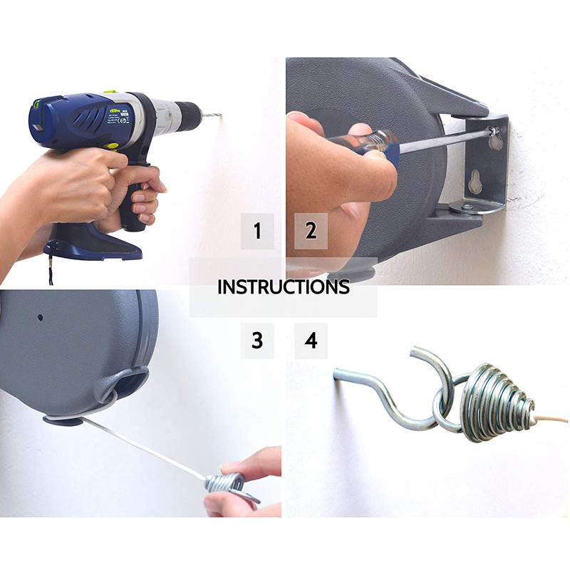 Retractable Clothesline Portable Heavy Duty Indoor and Outdoor Single Clothes Drying Rack