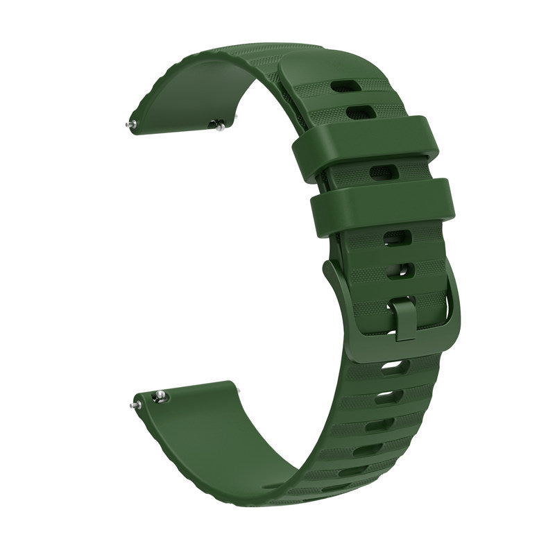 Silicone Watch Band Wave Pockmark for Samsung Cear S2 Huawei Watch GT-ArmyGreen