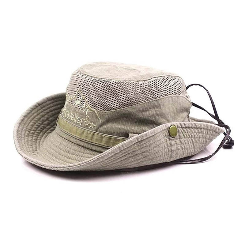 Sun Hat Wide Brim Fisherman Hat Safari Boonie Hat-Khaki