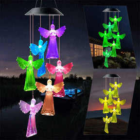 Colorful Solar Wind Chimes Gardening Gift for Mother And Grandma Christmas Decoration-ClearAngel