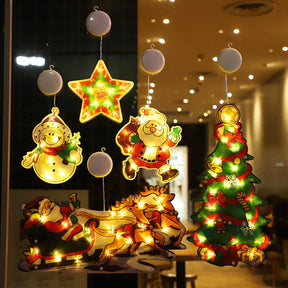 5Pcs Christmas Window Hanging Lights Decor for Xmas Party Showcase