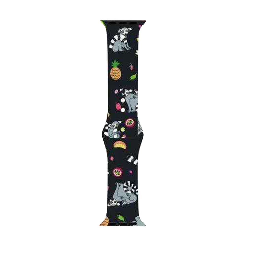 Color Printing Silicone Watch Band For Apple Watch SE/6/5/4/3/2/1(Monkey)