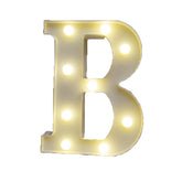 Decorative Led Light Up Number Letters White Plastic Marquee Number Lights Sign Party Wedding Decor Battery Operated (B)