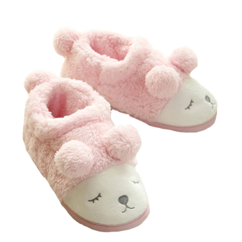 Warm Indoor Slippers for Women Fleece Winter Boots-Pink