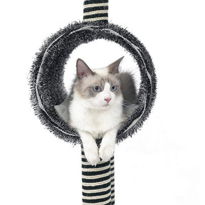 Zebra Activity Cat Tree Condo with Scratching Posts Cat Play House Furniture