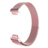 Stainless Steel Metal Replacement Strap Magnet Buckle For Fitbit Inspire HR-Rose Pink
