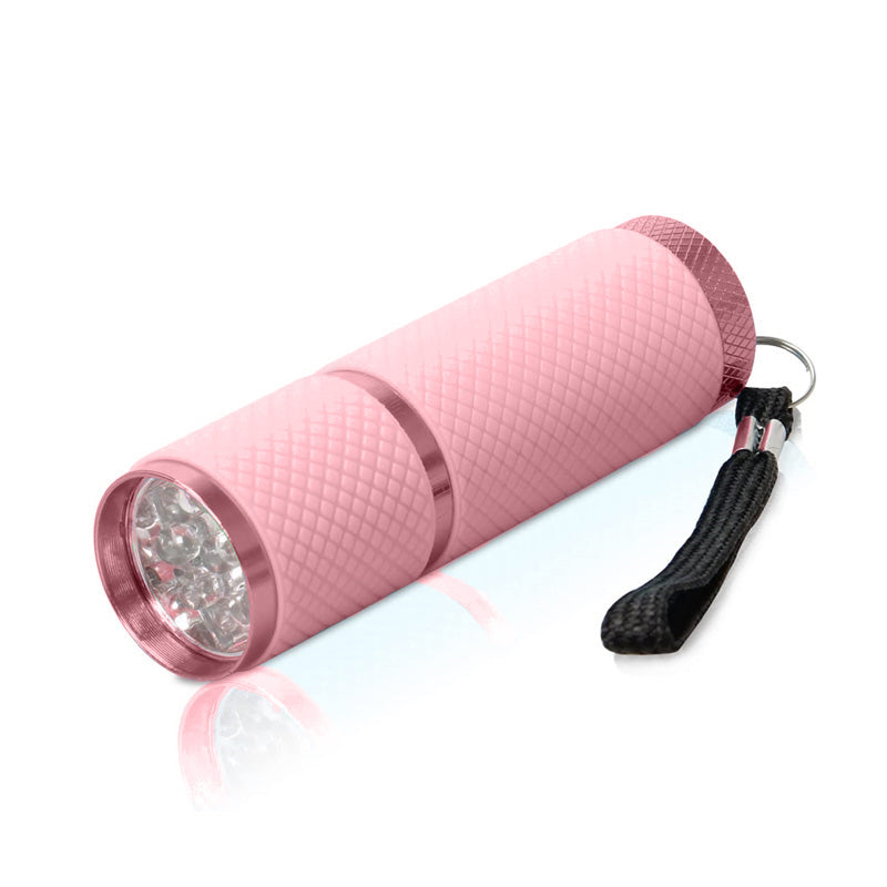 9 LED Glow in Dark Small Flashlights with Nylon lanyard for Camping-Pink