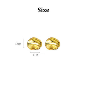 Simple Glossy Irregular Stud Earrings for Women and Girls-Gold