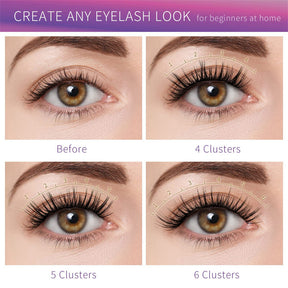 12 Clusters DIY Natural Eyelash Wispy Light 3D Effect Individual Lashes-W08