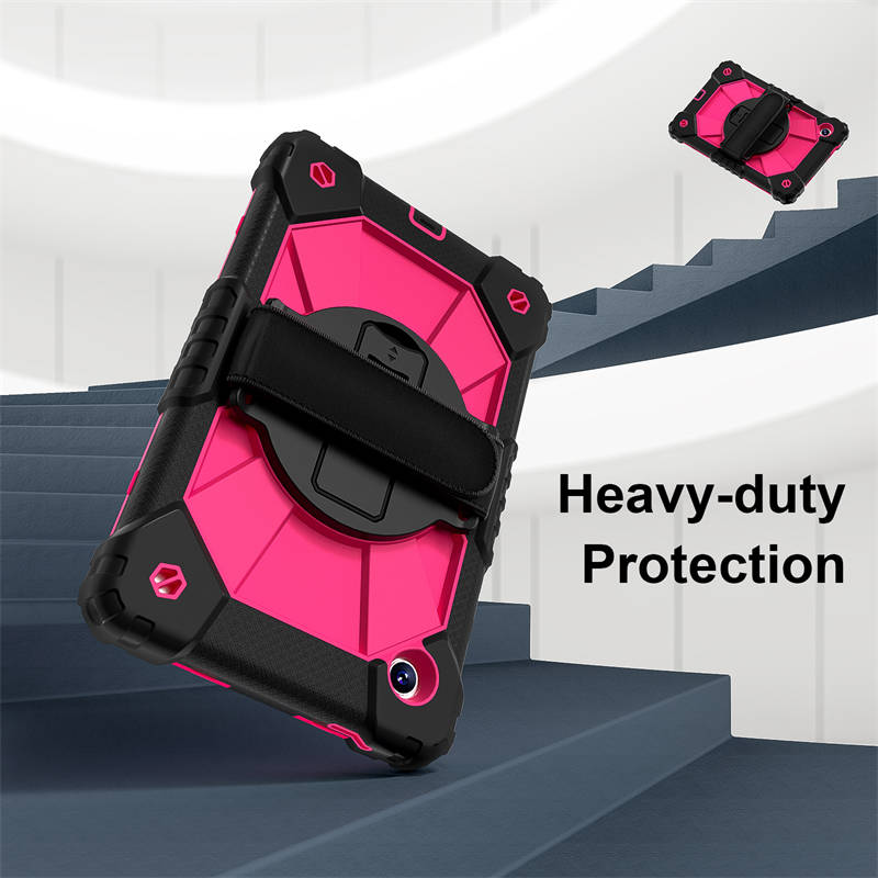 Rugged Tablet Case with Stand and Shoulder Strap for Samsung Galaxy A9-BlackRose