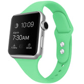 Slim Soft Silicone Replacement Watch Band Loop for iWatch Series SE 6 5 4 3 2 1-LightGreen