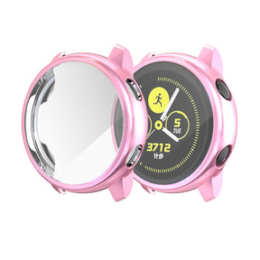 TPU Soft Slim Plating Full-Around Protective Watch Case Cover For Samsung Active-Pink