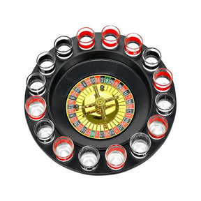 Fairly Odd Novelties Glass Roulette Drinking Game 16 Wine Glasses Red Black