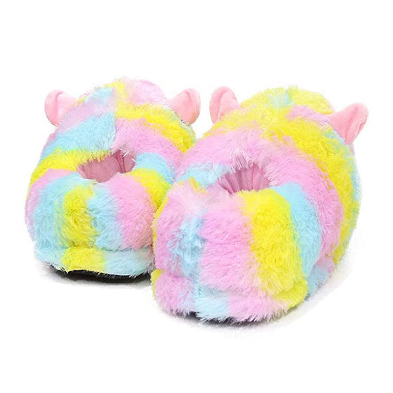 Women Cute Fuzzy Llama Bedroom Slippers Funny Warmies House Shoes