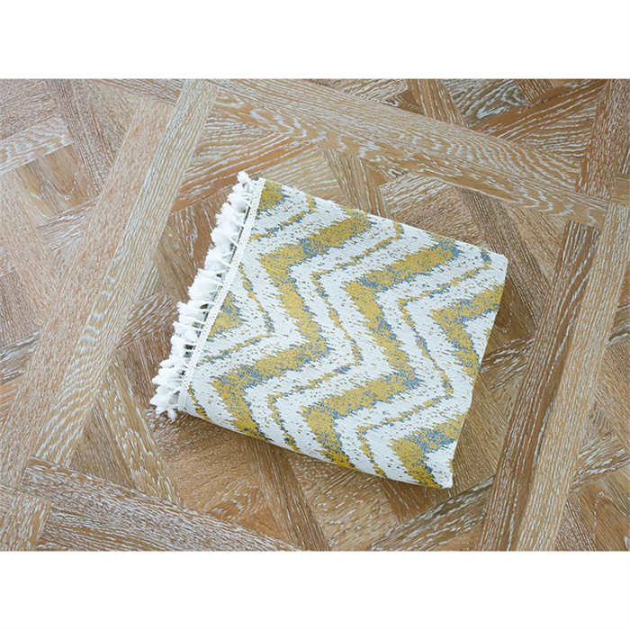 Tassel Cotton Linen Tablecloths Star Stripes Wave Dustproof Table Cover for Kitchen Dinning Room Party-Yellow