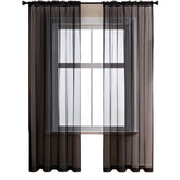 2 Panels Sheer Voile Rod Pocket Elegance Curtains for Living Room Bedroom-28