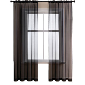 2 Panels Sheer Voile Rod Pocket Elegance Curtains for Living Room Bedroom-28
