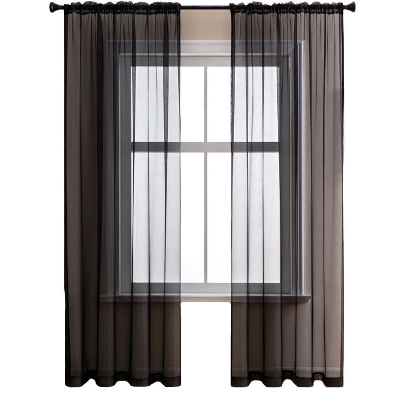 2 Panels Sheer Voile Rod Pocket Elegance Curtains for Living Room Bedroom-28