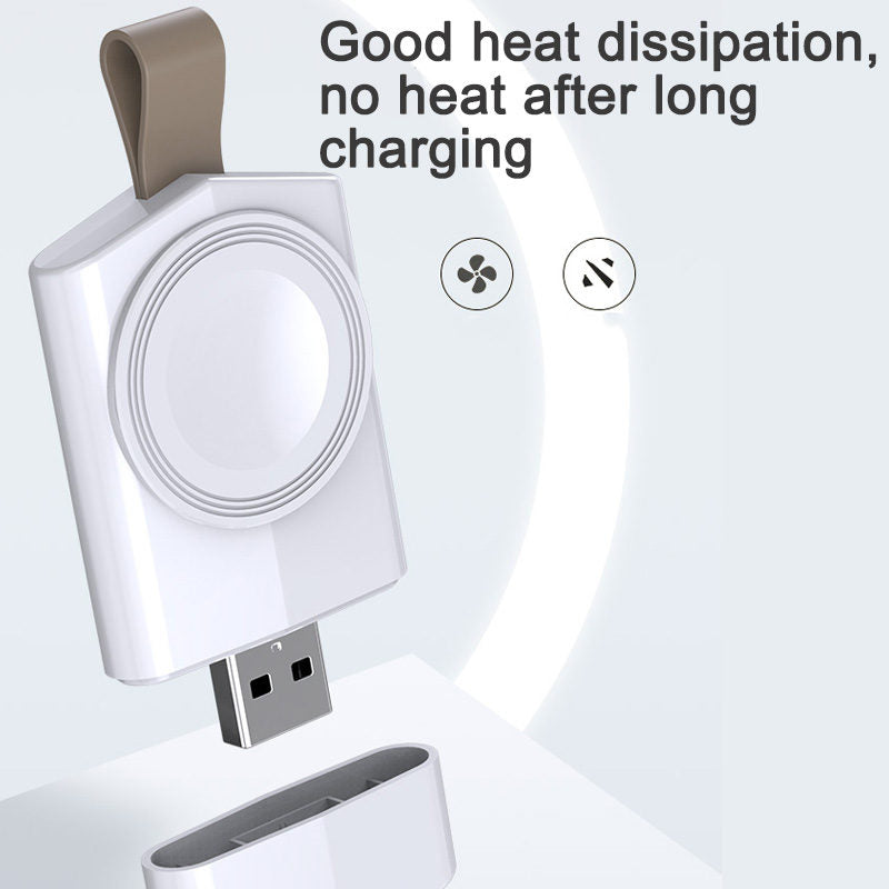 Portable Magnetic Travel Wireless USB iWatch Charger for Apple Watch Series 6/5/4/3/2/1/SE-White