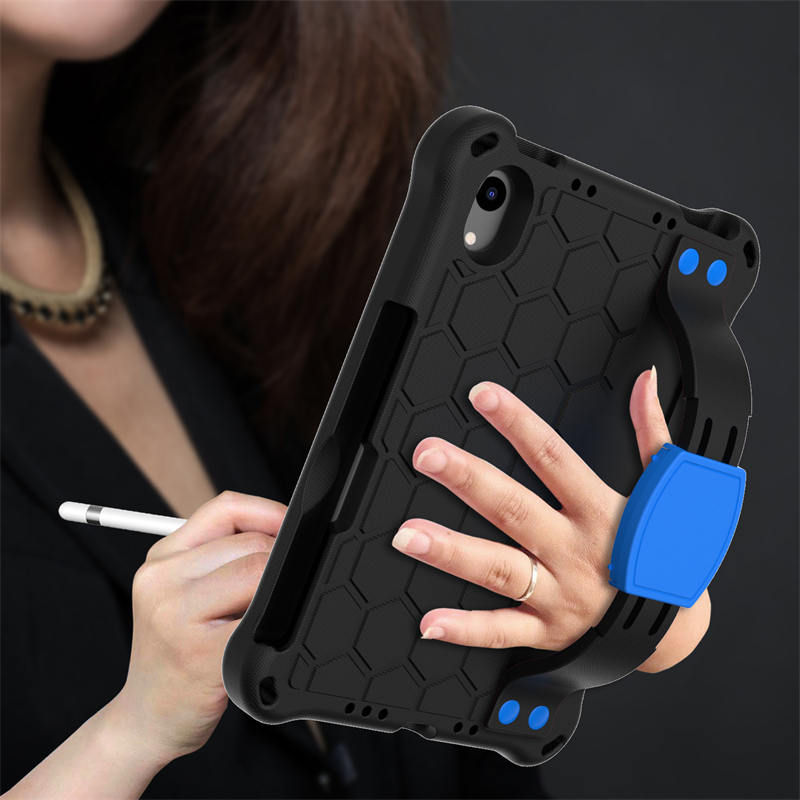 Hive iPad Case For iPad Mini 6 Durable Stand Cover With Shoulder Strap-BlackBlue