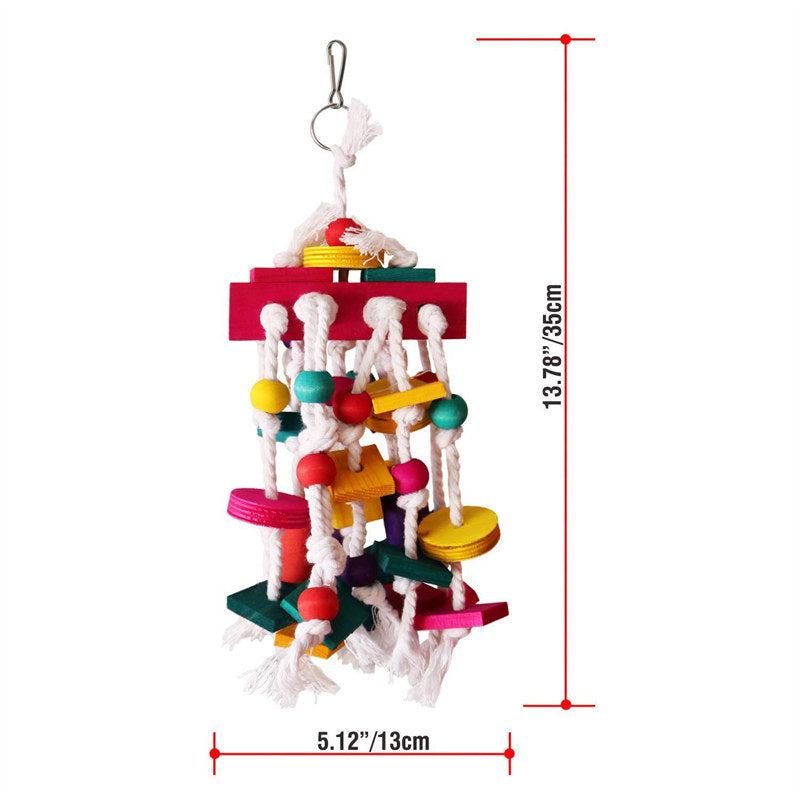 Colored Building Blocks Chewing String Toys for Small and Medium Parrots Birds