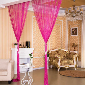 Home Decor Sequin Curtain for Doorway 37x79 inch Hanging-Rosered