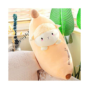 Sheep Plush Stuffed Animal Pillow-Cute Banana Squishy Hugging Plushie-Gifts for Kids