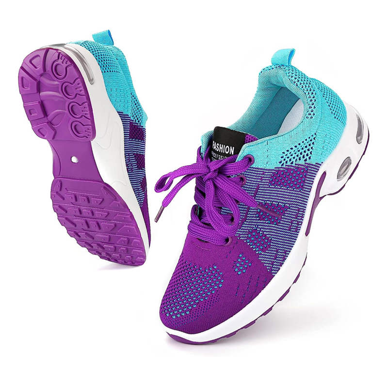 Womens Jogging Shoes Mesh Casual Lightweight Cushioned Sneakers-Purple
