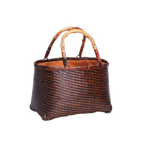 Retro Weave Womens Bamboo Handbag Handmade Large Tote Bag Wicker Basket Bag