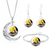 The Nightmare Before Christmas Moon Pendant Necklace Earrings Bracelet Charms Gift Set-11