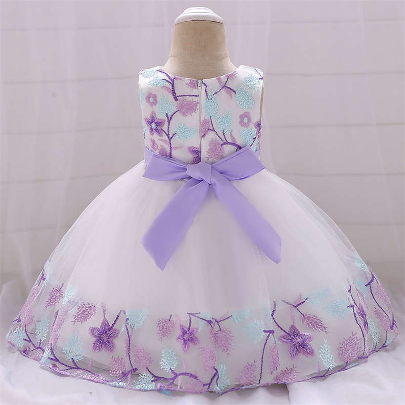 Toddler Pageant Flower Girl Lace Dress Little Girls Party Wedding Formal Dresses-LightPurple