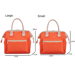 Fashion Portable Picnic Bento Bag Waterproof Oxford Cloth Lunch Bag-Orange