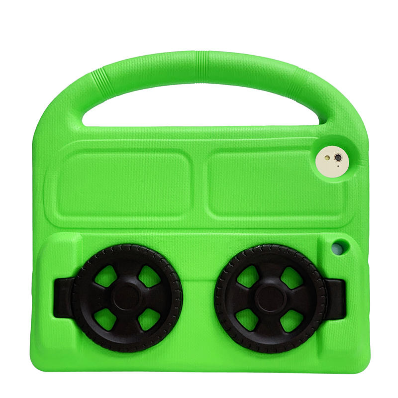 Wheel iPad Case For iPad 9.7inch Air1/2 Pro9.7 Shockproof Stand Cover With Handle Stand-Green