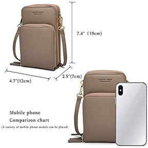 Crossbody Phone Bag for Women Small Shoulder Bag Cell Phone Wallet Purses and Handbags with 14 Credit Card Slots-Lightgrey