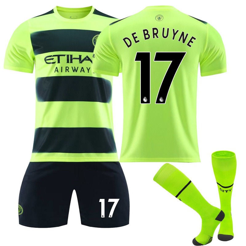 DE BRUYNE #17 Manchester Second Away Jersey 2022/23 Soccer Jersey Kit For Adult Kids