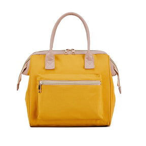 Fashion Portable Picnic Bento Bag Waterproof Oxford Cloth Lunch Bag-Yellow