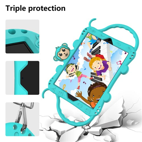 Monkey iPad Case Cartoon Kids Safe Anti-fall Protective Cover For Samsung Galaxy Tab A 8.4inch£¨2020£©T307-Aqua