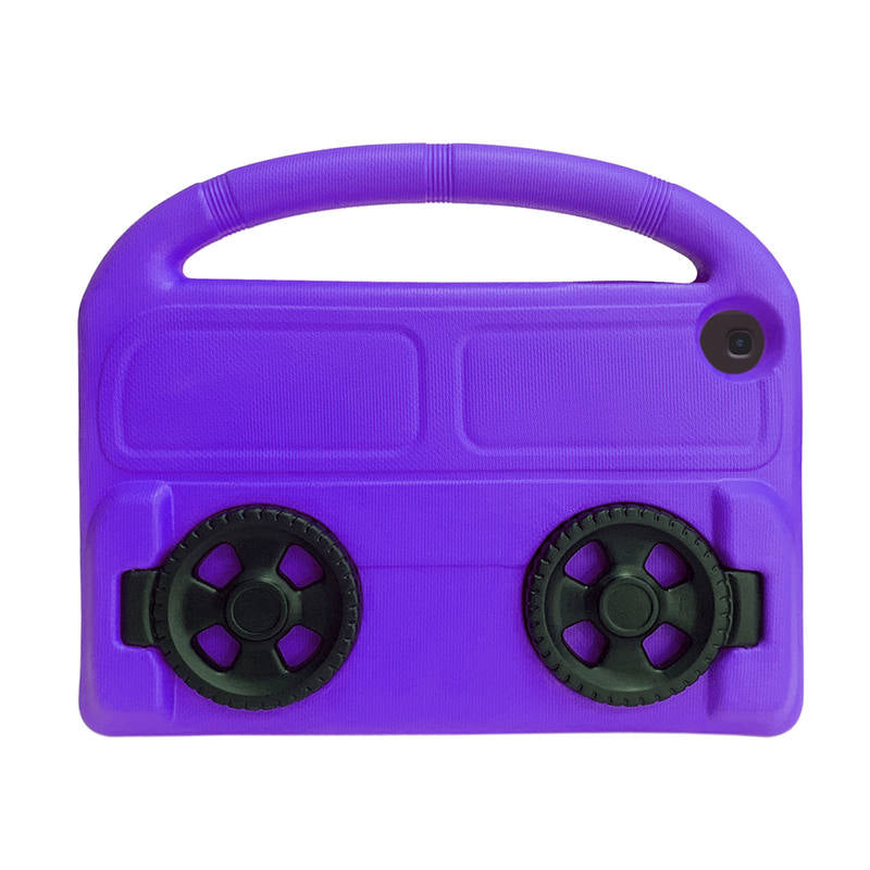 Wheel Samsung Tablet Case For Tab A 10.1 T510/T515(2019) Shockproof Stand Cover With Handle Stand-Purple