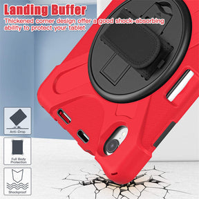 iPad Shockproof Case For iPad Mini 6 With Pencil Holder Kickstand/Shoulder Strap-Red