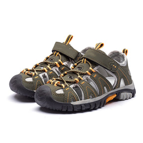 Boys Girls Sport Water Sandals Closed-Toe Outdoor Non-slip Flat-Green