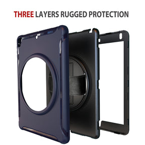 Spider Man 3-Layer Multi-Function Case Hand Strap Tablet Shell For iPad 5/6 iPad Air1/2 iPad Pro 9.7-Dark Blue